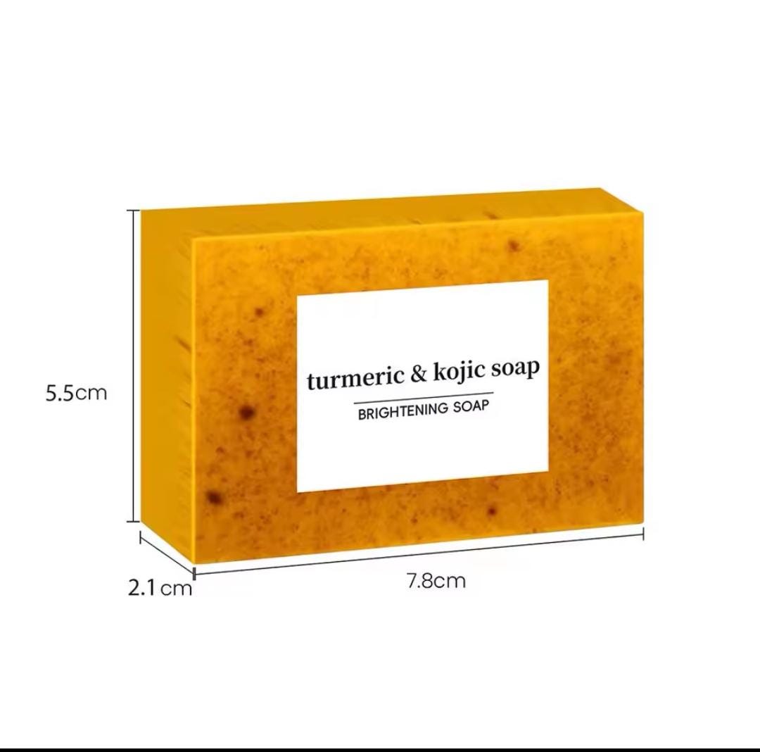 Turmeric Kojic Brightening Soap for Even Skin Tone, Dark Spot Reduction