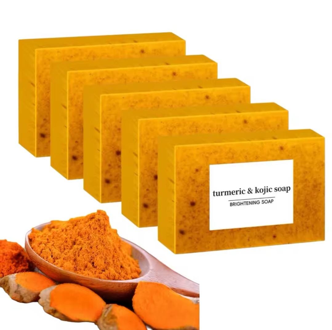 Turmeric Kojic Brightening Soap for Even Skin Tone, Dark Spot Reduction