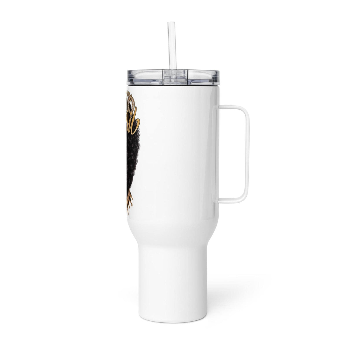 Travel mug with a handle