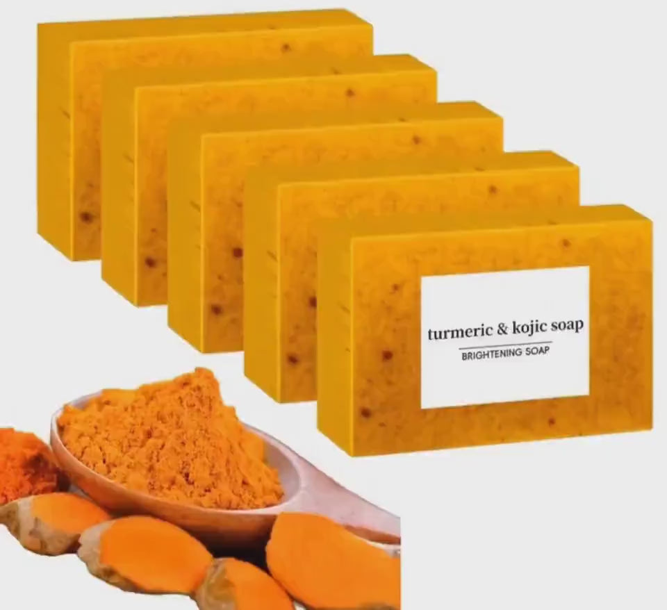 Turmeric Kojic Brightening Soap for Even Skin Tone, Dark Spot Reduction